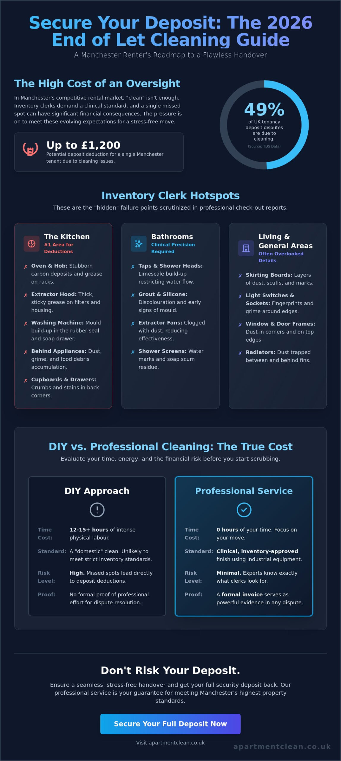 End of Let Cleaning in Manchester: The 2026 Deposit-Saving Checklist