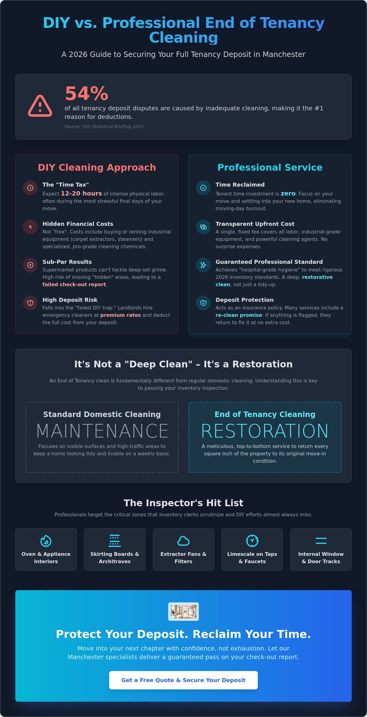 DIY End of Tenancy Cleaning vs Professional: The 2026 Manchester Renter’s Guide