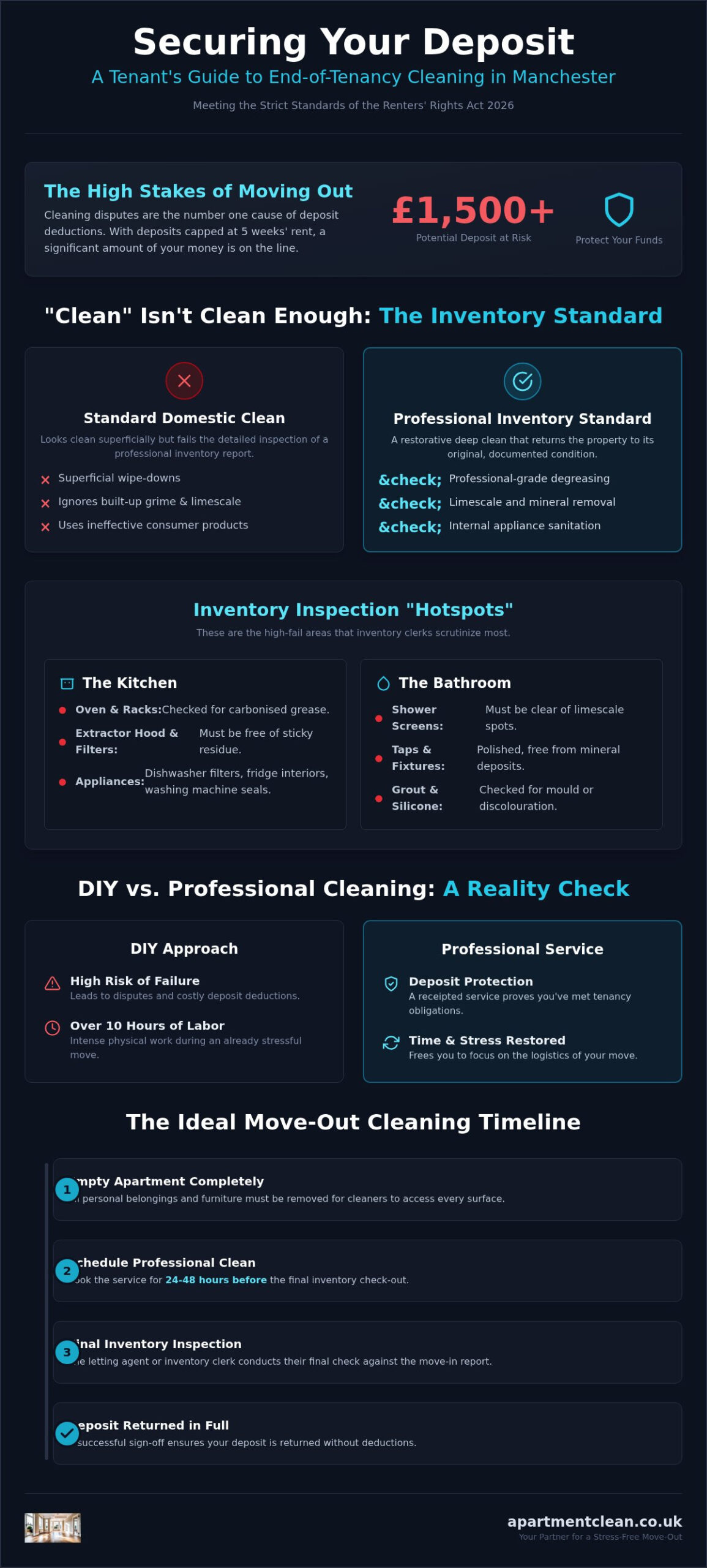 Professional Apartment End of Tenancy Cleaning Manchester: Secure Your Deposit in 2026