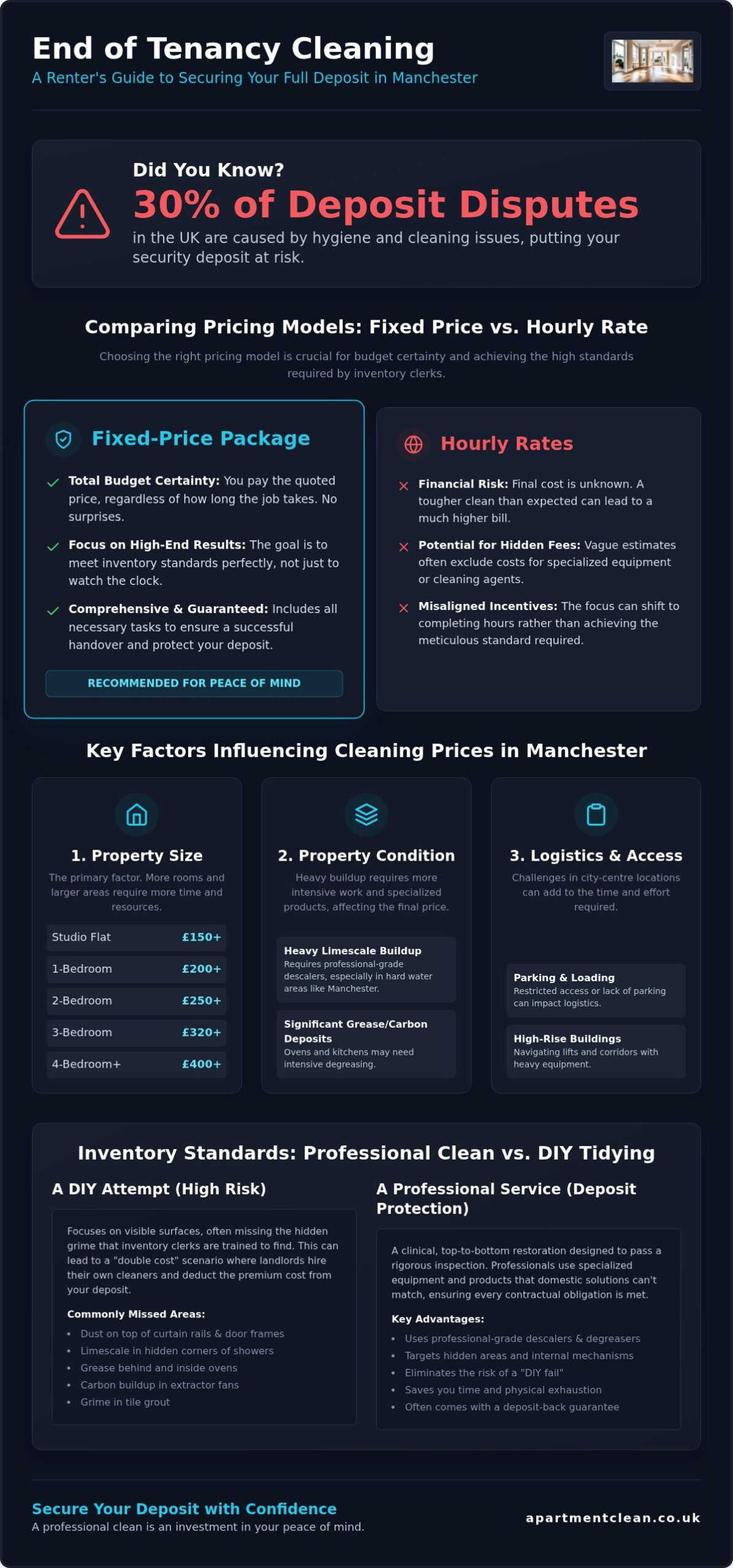 End of Tenancy Cleaning Manchester: 2026 Cost Guide